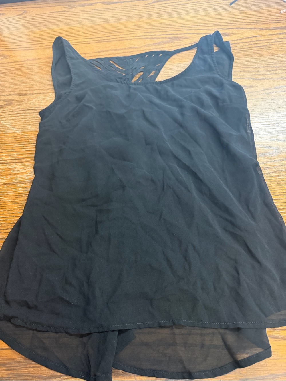 Tobi Black Sleeveless Tank with Braided Back Detail